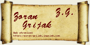 Zoran Grijak vizit kartica